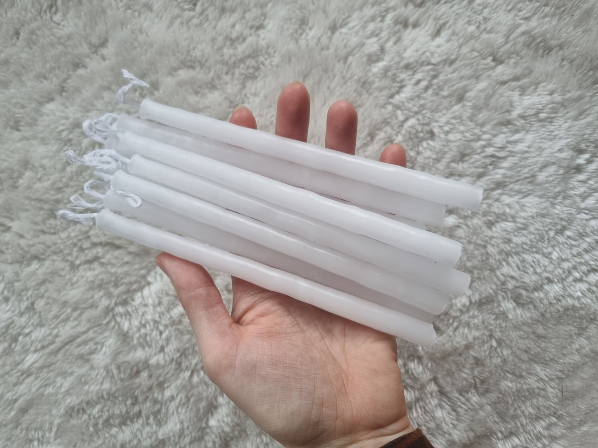 10 stk. Mayan Candles ~ hvid (styrkelse af relationer)