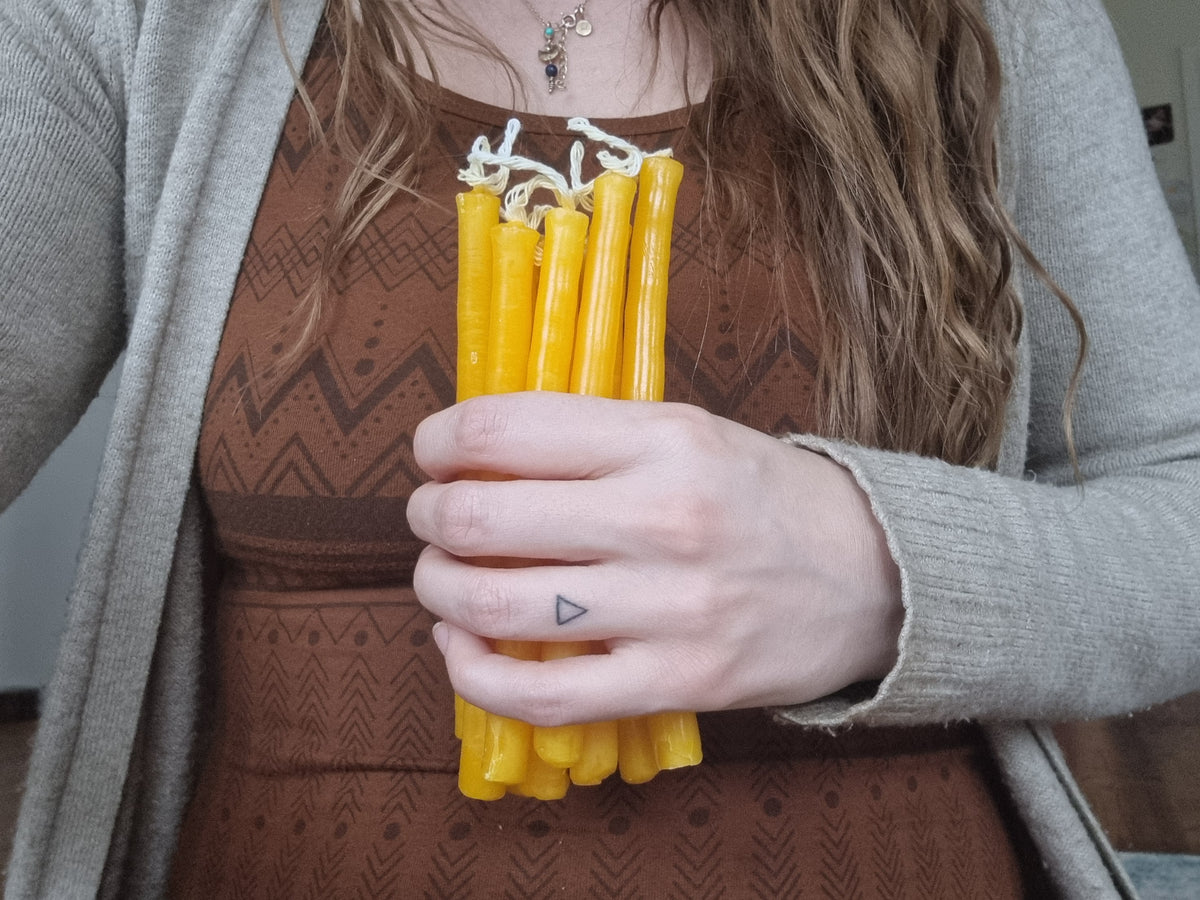 10 stk. Mayan Candles ~ gul (Overflod & healing)