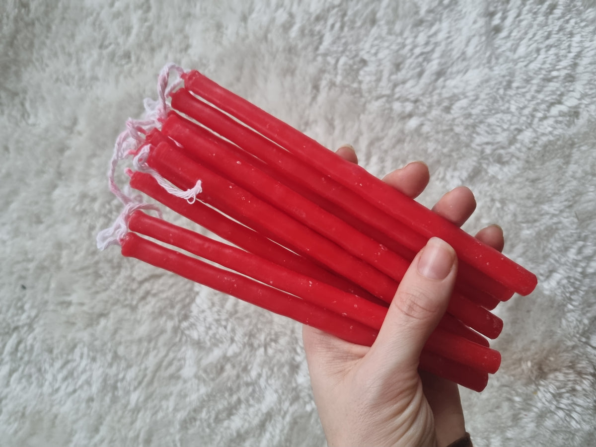 10 stk. Mayan Candles ~ rød (styrke & lys)
