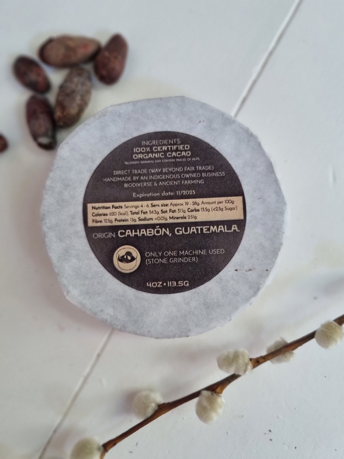 Fifth Element Cahabón Cacao - 100% Ren Ceremonial Cacao Paste. ca. 113g