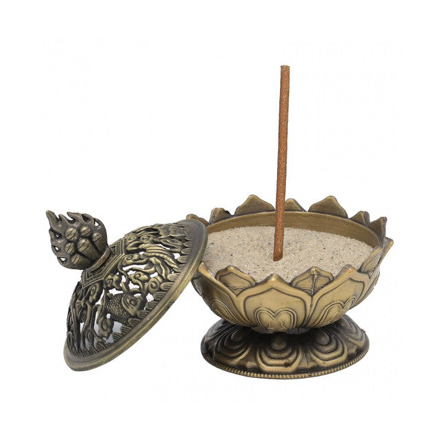 Bronze Lotus Holder til røgelsespinde